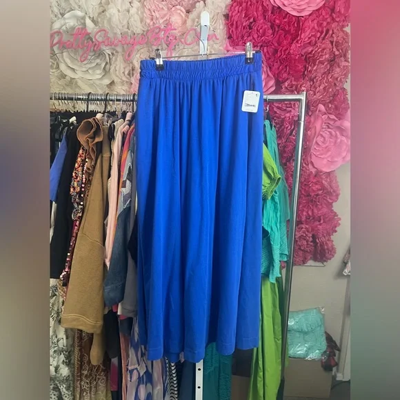 FREE PEOPLE MOVEMENT HOT SHOT SLIT WIDE LEG PANTS INDIGO, SMALL NWT - Picture 5 of 7